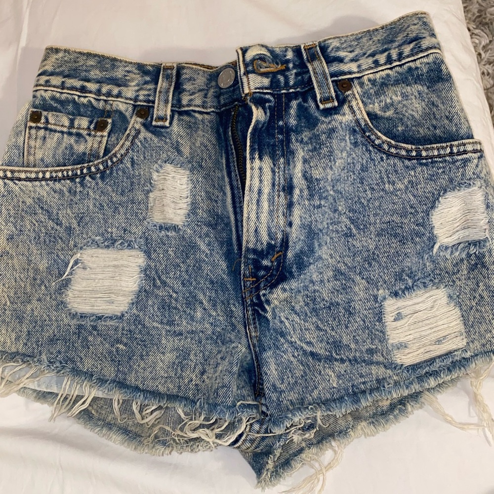 Vintage thrifted Levi jean shorts